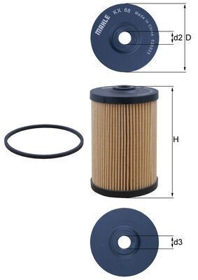 Mahle kx68d kraftstofffilter - kx68d,