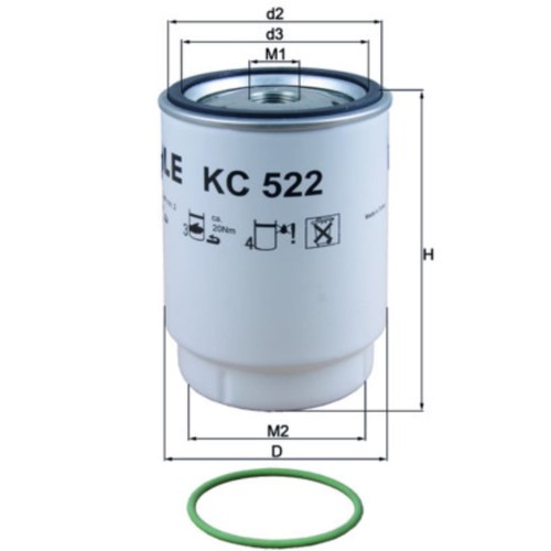 Kraftstofffilter mahle 522d - kraftstofffilter,